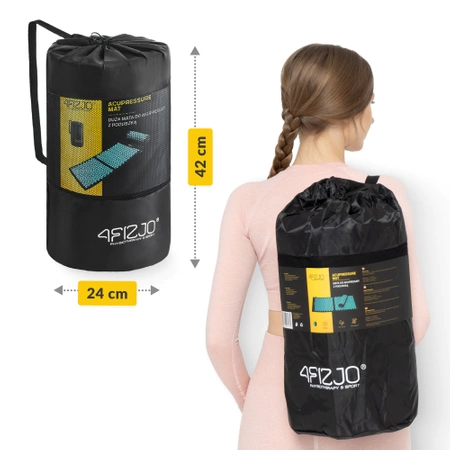 Nagy akupresszúrás szőnyeg párnával, XL, sötétzöld