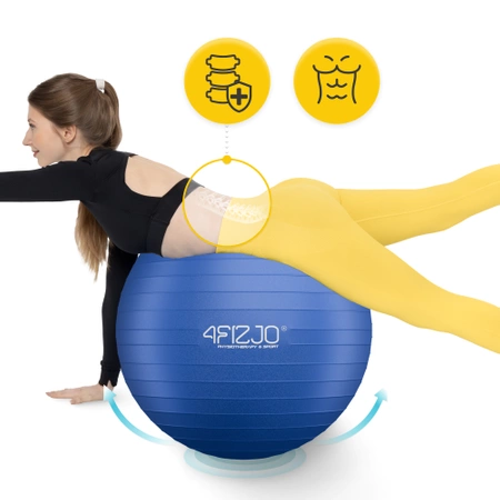 Felfújható gimnasztikai labda, 85 cm, sötétkék