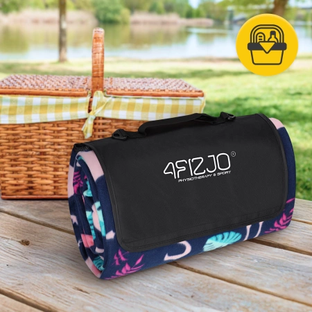 Szigeteléssel rendelkező piknik- és strandtakaró, 200 x 200 cm, flamingó mintás