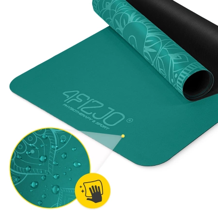 Velúr jógaszőnyeg, 1,5 mm, zöld