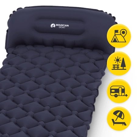 Mountain Goat egyszemélyes felfújható túramatrac, sötétkék