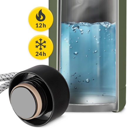 Termosz palack pánttal, 540 ml, zöld