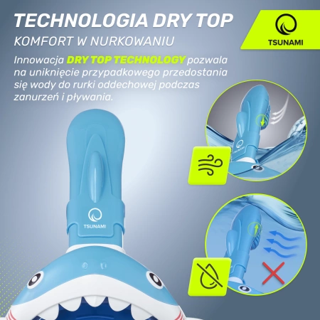 TSUNAMI SHARK gyermek búvármaszk, kék