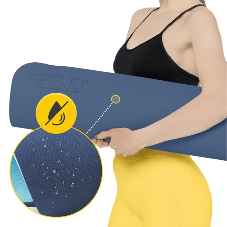 TPE csúszásgátló torna- és jógaszőnyeg, 0,6 cm, sötétkék