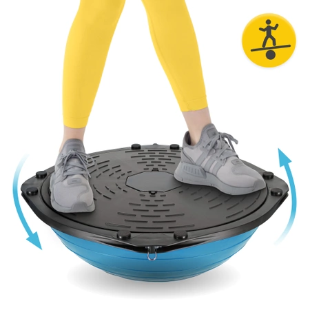 Gumiszalaggal ellátott egyensúlyozó félgömb, kék