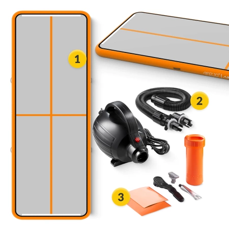 AIR MAT pumpával ellátott akrobatikai pálya, 5 x 2 x 0,2 m