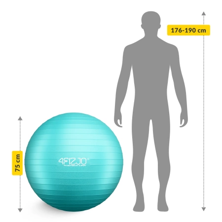 Felfújható gimnasztikai labda, 85 cm, mentazöld