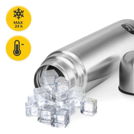 Túratermosz kávé- és teafőzéshez, 1 l, ezüst