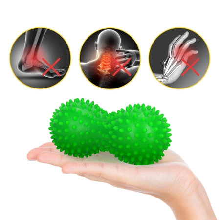 Dupla masszázslabda, zöld