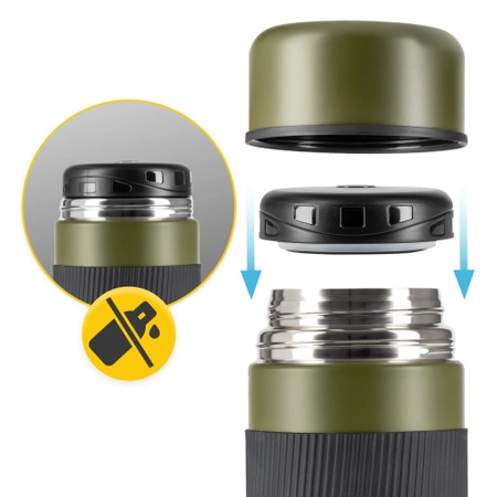 Rozsdamentes acél étkezési termosz, 1 l, zöld