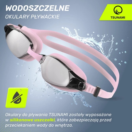 TSUNAMI úszószemüveg rózsaszín