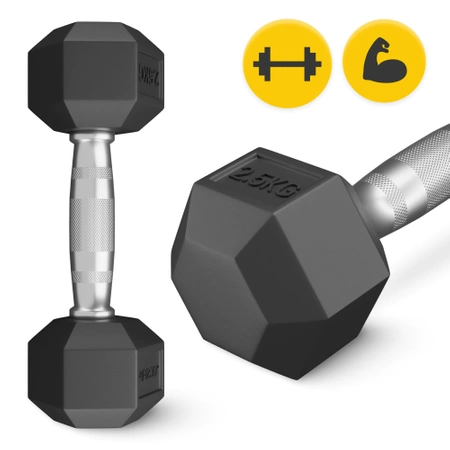 HEX acél kézisúlyzó, 1 x 2,5 kg