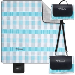 Szigeteléssel rendelkező piknik- és strandtakaró, 200 x 200 cm, kocka mintás