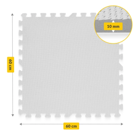 Oktató szőnyeg gyermekeknek, 180 x 180 cm, szürke