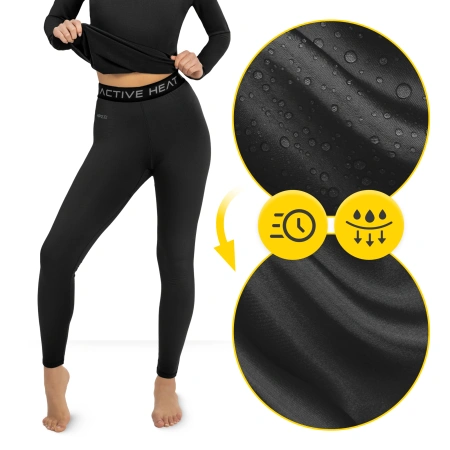 Unisex termikus alsóruha - fekete szett, póló + nadrág, M méret