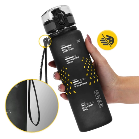 Sportkulacs, 650 ml, fekete