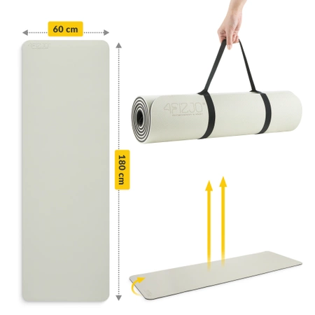 TPE csúszásgátló torna- és jógaszőnyeg, 1 cm, szürke