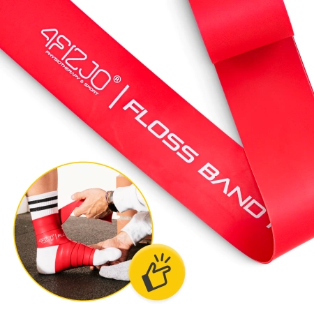 FLOSS BAND rehabilitációs edzőszalag, 1 mm, piros