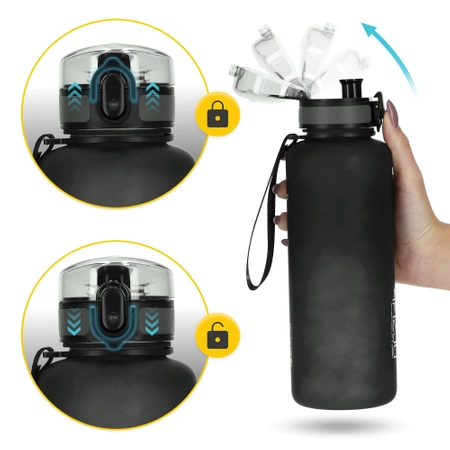 Sportkulacs, 1 L, fekete