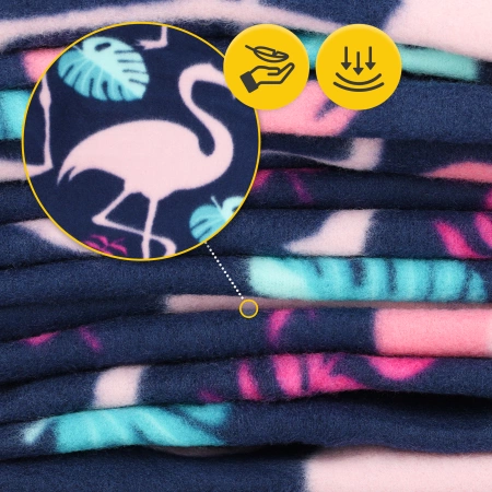 Szigeteléssel rendelkező piknik- és strandtakaró, 200 x 200 cm, flamingó mintás