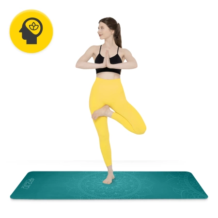 Velúr jógaszőnyeg, 1,5 mm, zöld