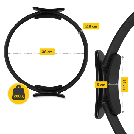 Jóga- és pilateskarika, fekete