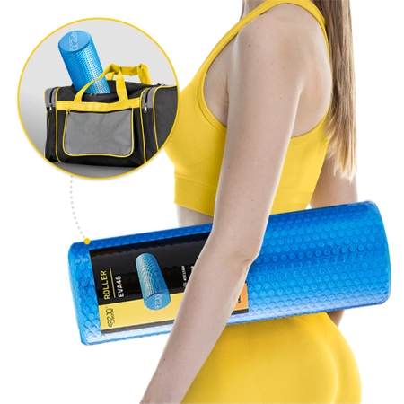 CARE+ bordázott masszázshenger, 45 cm, kék