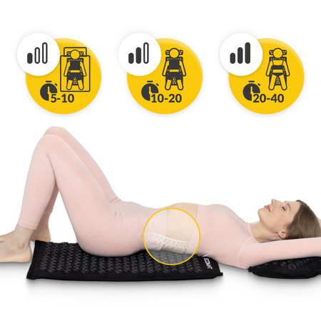 ECO akupresszúrás matrac hajdina- és töltettel, fekete