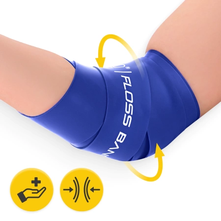 FLOSS BAND rehabilitációs gumiszalag, 1 mm, kék