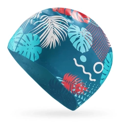 TSUNAMI női úszósapka, leveles minta