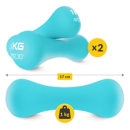 8-as alakú öntöttvas kézisúlyzó, 2 x 1 kg