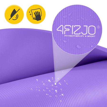 NBR torna- és jógaszőnyeg, 180 × 60 × 1,5 cm, lila