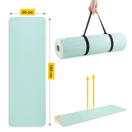 TPE csúszásgátló torna- és jógaszőnyeg, 0,6 cm, zöld