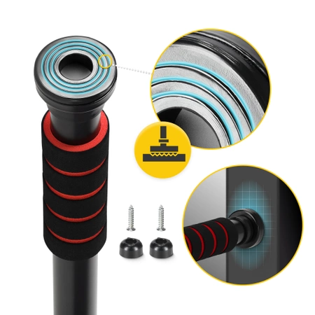 BASIC feszítőrúdas húzódzkodó rúd, piros