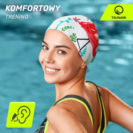 TSUNAMI női úszósapka, flamingós minta