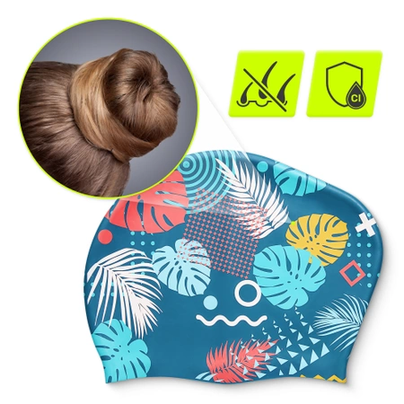 TSUNAMI női úszósapka, leveles minta