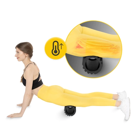 EVA bordázott masszázshenger, 33 cm, fekete