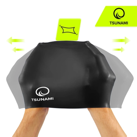 TSUNAMI PRO unisex úszósapka, fekete