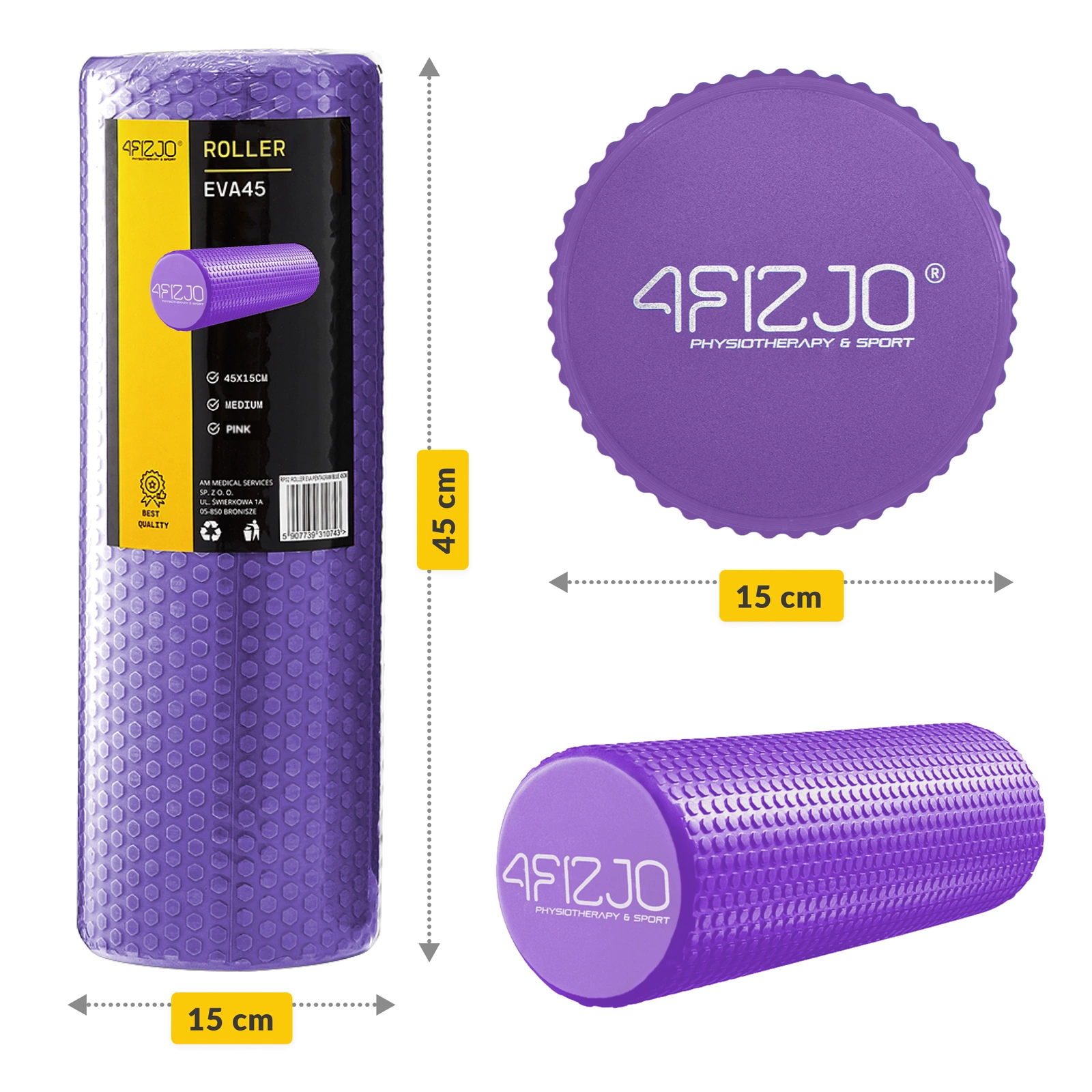 fioletowy walek do masazu