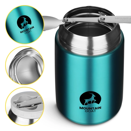 720 ml-es rozsdamentes acél ebédtermosz, kék