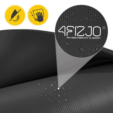 NBR jógaszőnyeg, 180 × 60 × 1,5 cm, fekete