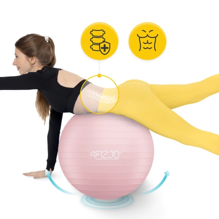 Felfújható gimnasztikai labda, 55 cm, rózsaszín