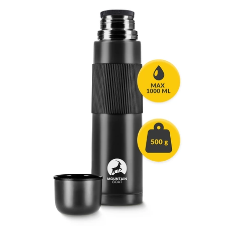 Túratermosz kávé- és teafőzéshez, 1 l, fekete