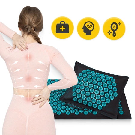 ECO akupresszúrás matrac hajdina és kókusz töltettel, kék