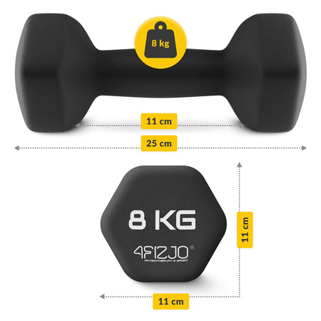 Classic öntöttvas kézisúlyzó, 2 x 8 kg