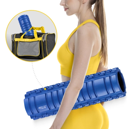 EVA bordázott masszázshenger, 45 cm, kék