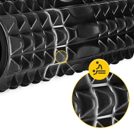 EVA habtüskés masszázshenger, 33 cm, fekete