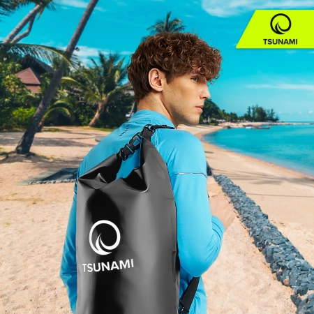 TSUNAMI vízálló zsák, 10 l, fekete