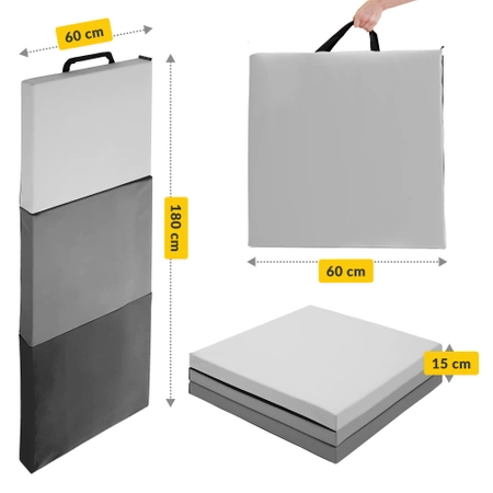 Összehajtható tornamatrac, szürke