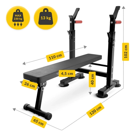 PRO+ fekvenyomó pad beépített állvánnyal